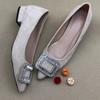 Flats Shoes Women Flash Diamond Buckle Pointed Flat Sole Single Shoe for Women's  Work Shoes Comfortable for Work