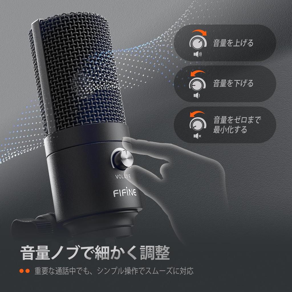 FIFINE USB Condenser Microphone for Internet Game Working from Voice Adjustable Tripod Stand Compatible with Windows and Mac K669B PC, Calls,