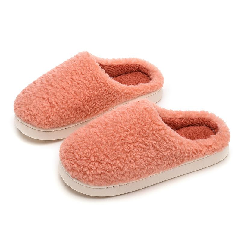 Qida Shun autumn and winter home cotton slippers, new indoor and outdoor plush couple warm wool cotton mop