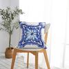 Blue Ornate Floral Mediterranean Sicilian Tile Square Pillowcase Pillow Cover Cushion Throw Pillow For Home Bedroom Car