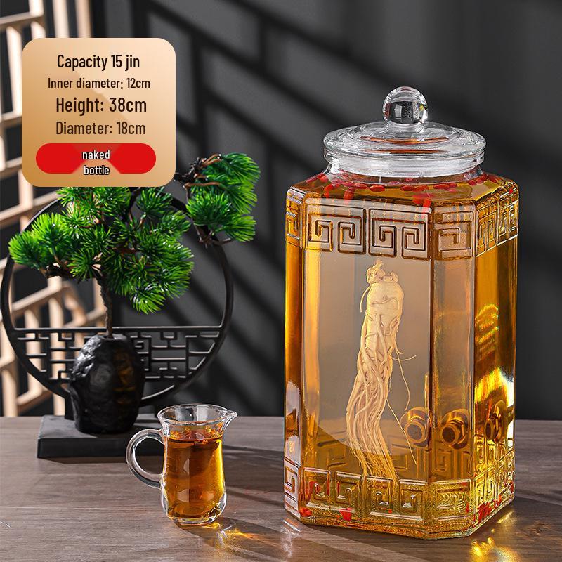 Luxury Sealed Wine & Baijiu Soaking Jar with Faucet for Household Use