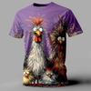 Hip Hop Funny Rooster Print Casual Street Style Summer Men's 3d Printed T-Shirt Sport Outdoor Vacation O Collar Loose Casual