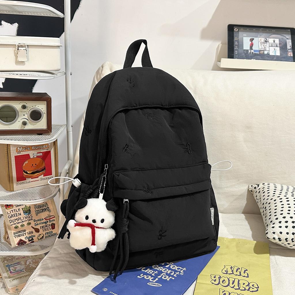Schoolbag Japanese bow girl schoolbag ins style Korean version simple and versatile junior and high school students small fresh backpack