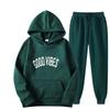 Mens Hooded Tracksuit Set 2 Piece Casual Sportswear Thick Warm Winter