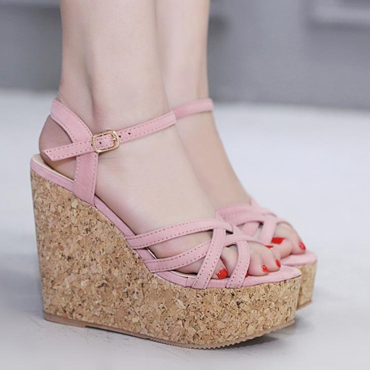 Fashion 13cm super high heels narrow band gladiator sandals women ankle strap platform sandalias mujer 2025 summer wedges shoes women