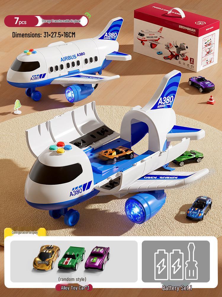 Kids' Transforming Helicopter and Fire Truck Toy Set with Small Airplane and Car