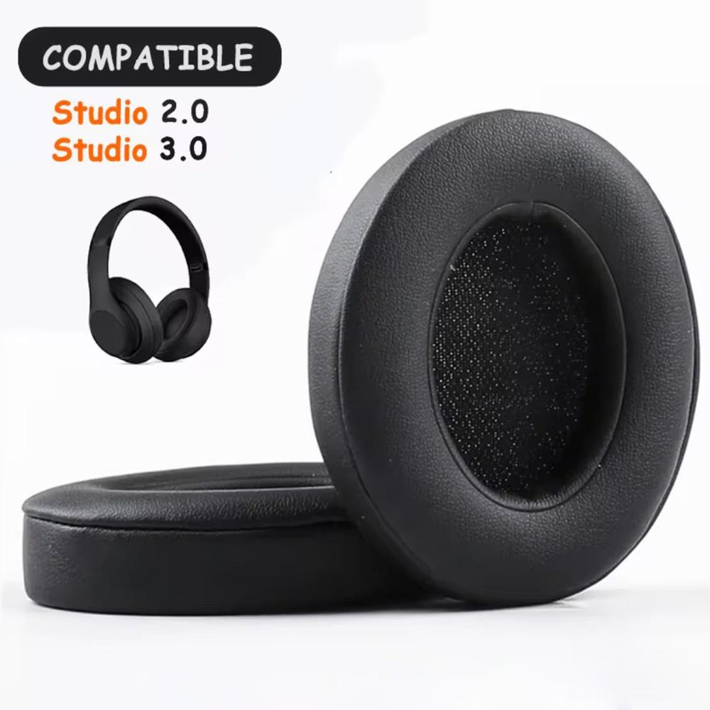 Voor Beats Studio 2.0 Studio 3.0 Draadloze en bekabelde hoofdtelefoon Vervangende oorkussens Kussens Oorkussens Proteïneleer B0500 B0501 zwart