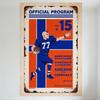 Vintage Football Game Official Program Cover Tin Sign Retro Worn Aged Metal Sign for Bar Pub Wall Decor, with Cartoon Player 77