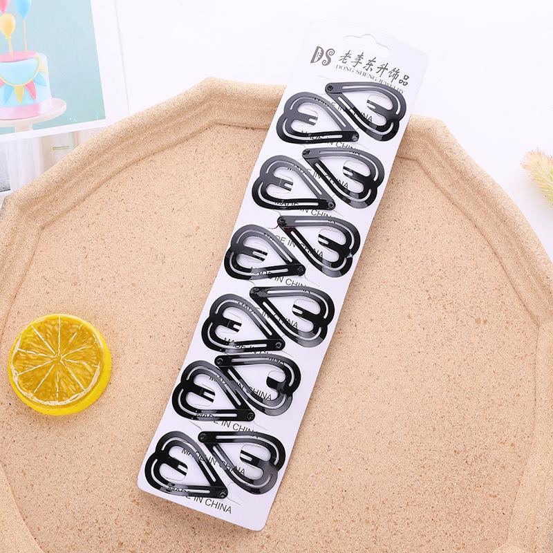 

12 шт./лот Заколки для волос для девочек и женщин, разноцветные, в форме сердца, звезды, черные, милые заколки, шпильки, зажимы, модные аксессуары для волос