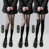 Women'S Sexy Patchwork Sheer Black Thigh High Fake Stockings Slim Perfect Legs Tights Stripe Over Knee Pantyhose Female Hosiery