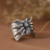 Men's Retro Distressed Thai Silver Spider Ring, Adjustable Punk Style Fashion Accessory