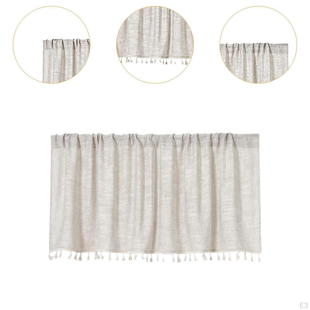 Curtain Valance for Kitchen , Short Design with Blackout Option and Rod Pocket