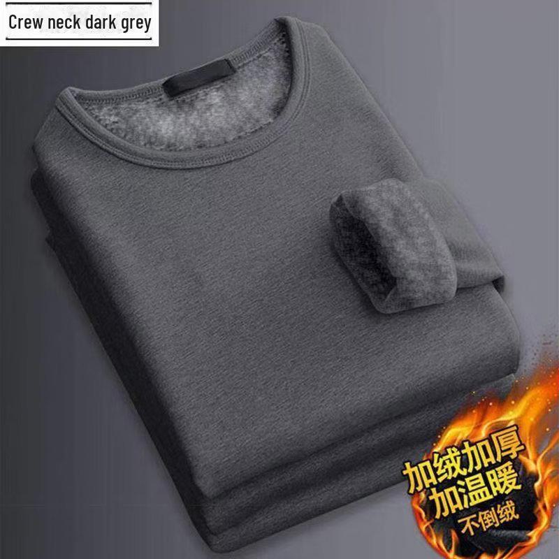 Men's Thermal Slim Fit Long-Sleeve Crew Neck Shirt for Autumn