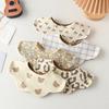 Newborn Baby Cotton Bibs Infant Boys Girls Burp Cloths Double Sided Cartoon Printing Scarf Korean Fashion Toddler Saliva Towels