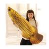 Stuffed Toy Plush Doll  3d Pattern Arowana Golden Dragon Fish Pillow 1pc Cushion