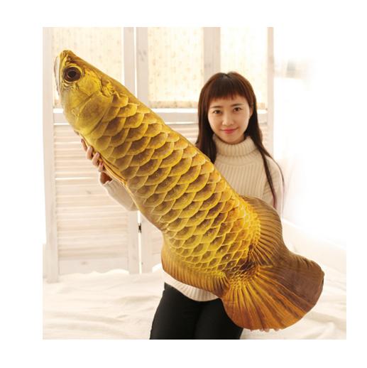 Stuffed Toy Plush Doll  3d Pattern Arowana Golden Dragon Fish Pillow 1pc Cushion