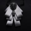 Mens Luxury Korean Suit Shirt Bow Tie Wedding Grooms Gift Heartshaped Lapel Accessory