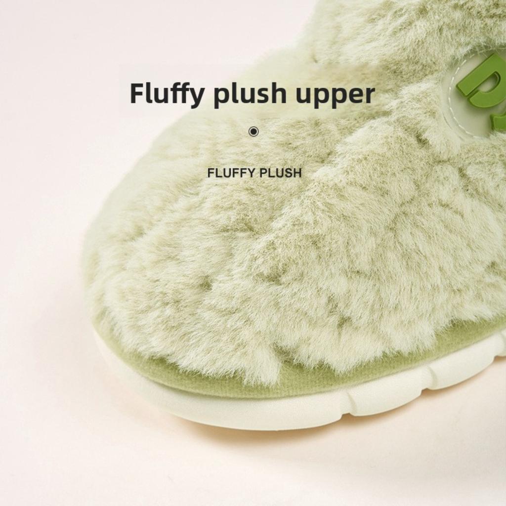 Cotton Slippers for Women, Indoor Anti Slip Couple Plush Slippers, Men's Winter Slippers