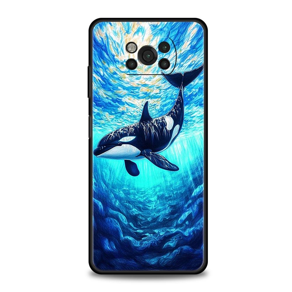 

Phone Case for Xiaomi Poco F7 F6 F5 F4 F3 X7 X6 X5 X4 X3 NFC M4 C51 C55 GT 5G Soft TPU Cover Capas Starry Orca Whale Shark Funda Poco F5 Pro