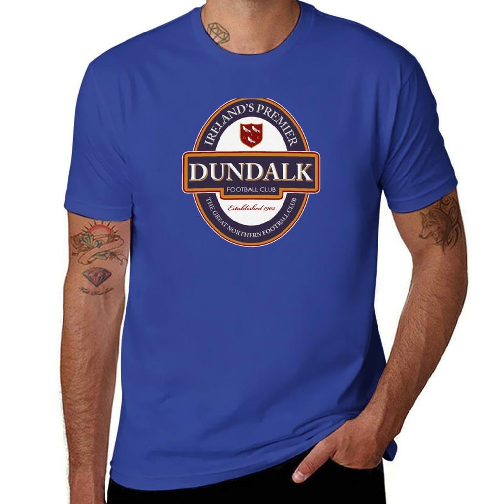 Dundalk Football Club In Black And White Beer Label 3 Tshirt Customs Oversizeds Mens Graphic Tshirts Hip Hop
