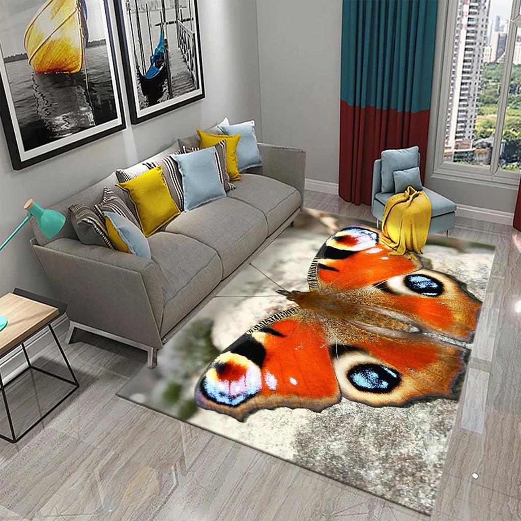 Covor 3D Colorat Fluture Floare Covor Așternut Ușă de Intrare Covoare de Interior Decor Dormitor Covorașe de Podea Living Covoraș Antiderapant Baie