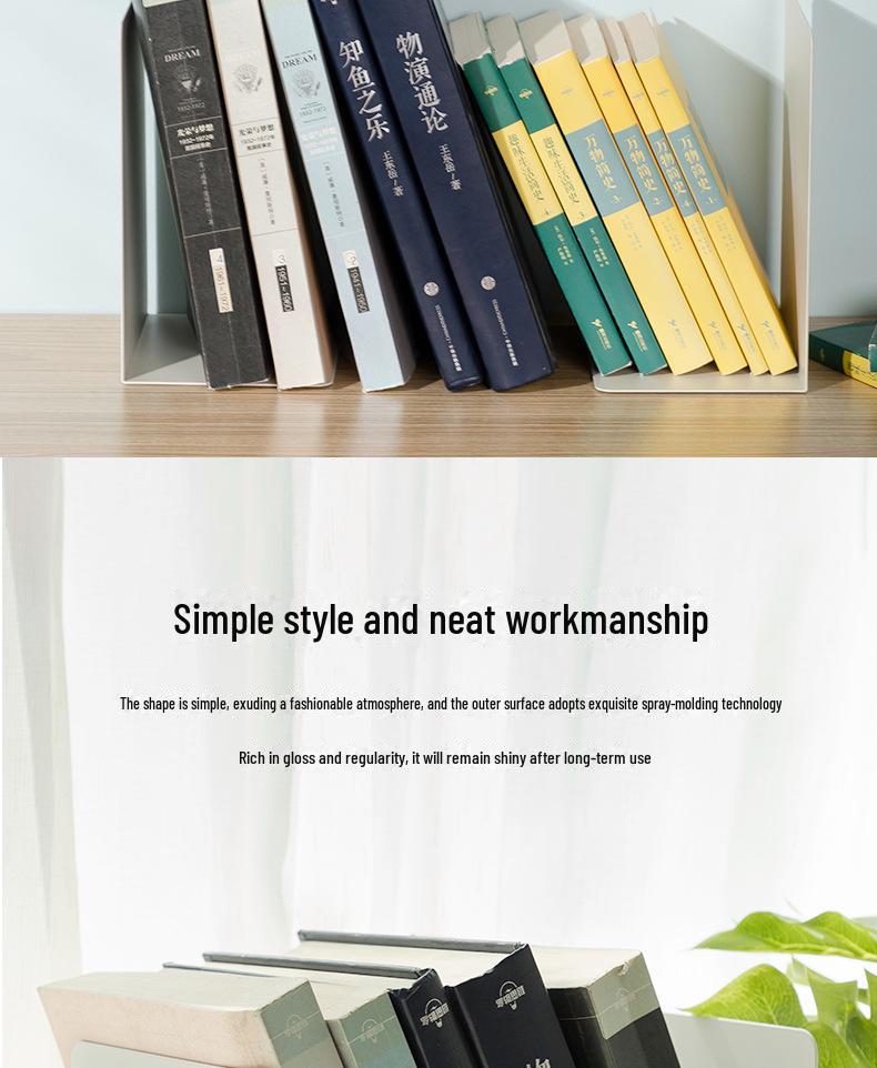 Sturdy Metal Book Stand – Simple, Stable, and Tip-Resistant for Office Storage