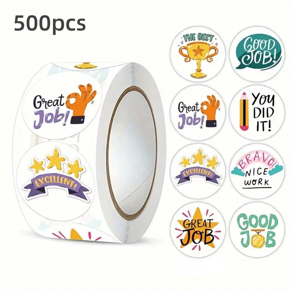 Cute cartoon animal children s encouragement English stickers - self-adhesive labels - reward tags