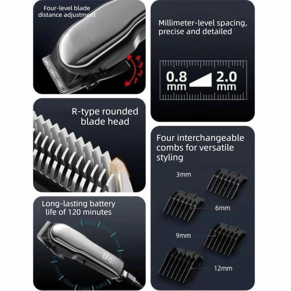 Rechargeable Electric Dog Hair Clipper Low Noise Long Battery Life Pet Hair Trimmer Professional Detachable Pet Grooming Clipper