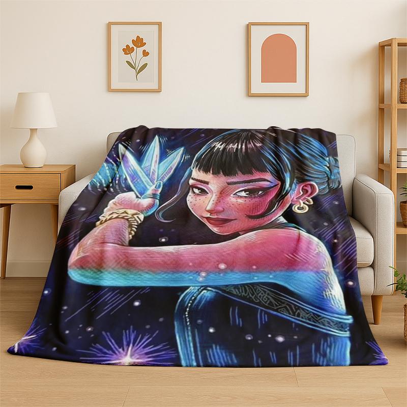 Kpop Lovec Démonů Rumi Mira Zoey Kreslená Skupina Flanelová Přikrývka Měkká Teplá Pléd do Ložnice Obývacího Pokojí Postel Cestování Dárek