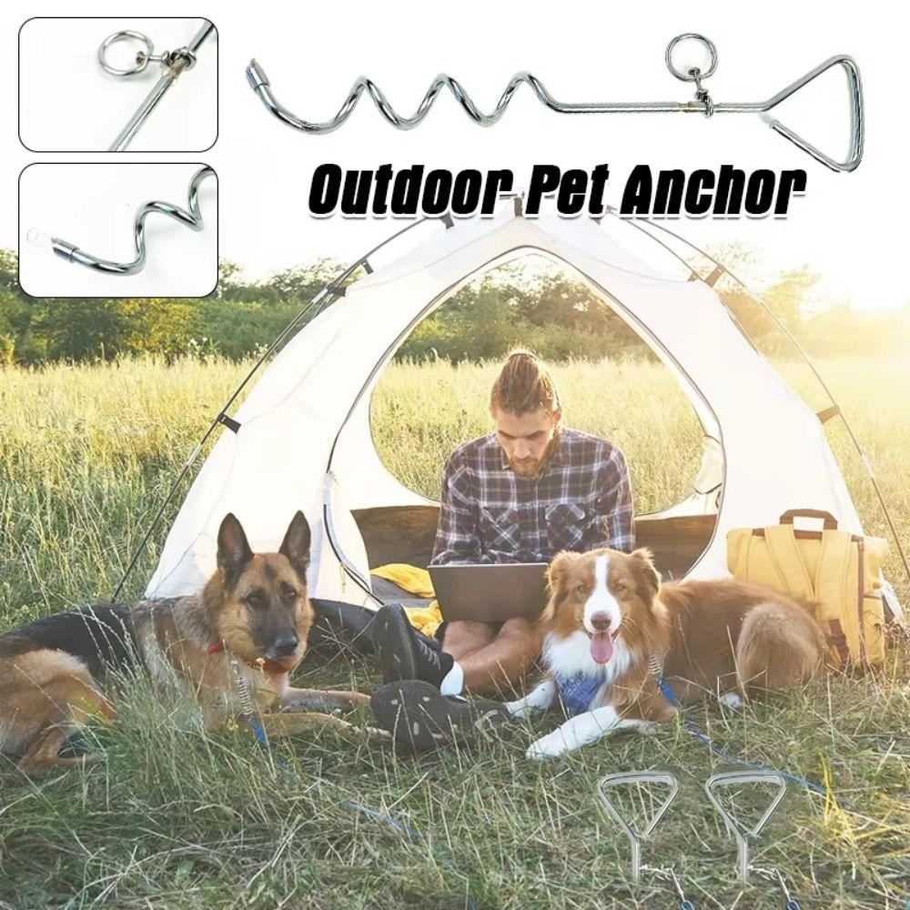 Heavy Duty Dog Stake Rust-Proof Dog Tether Stake Dog Ground Anchor Suitable for Cats and Dogs
