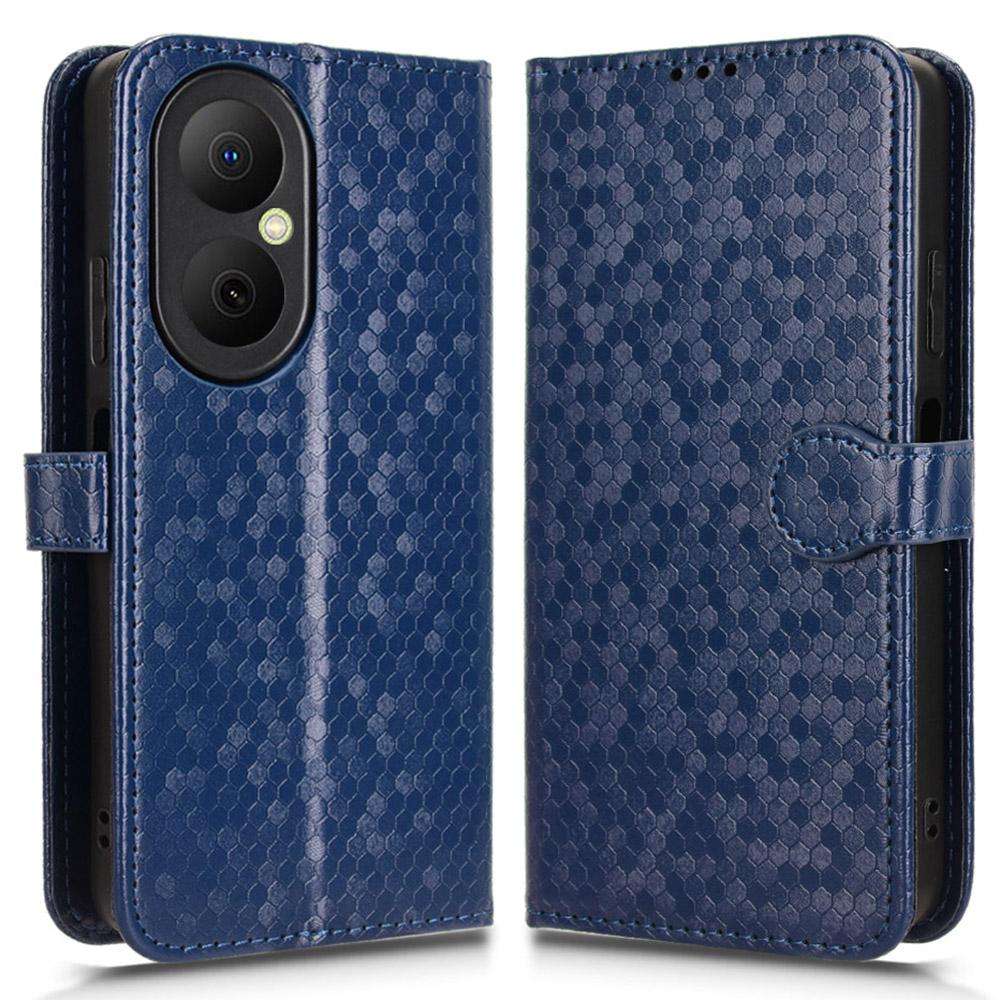 For Huawei Enjoy 80 Wallet Case Dot Pattern Imprint PU Leather Phone Cover