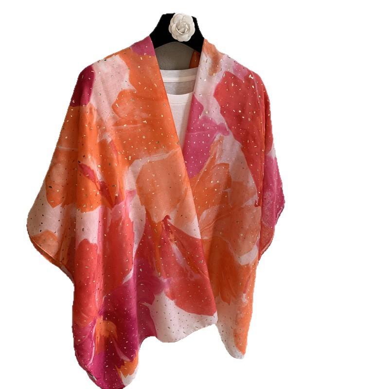 Spring, Autumn And Summer Neck Protection Scarf Cloak Silk Scarf Women'S Thin Long External Casual Decoration Scarf Shawl
