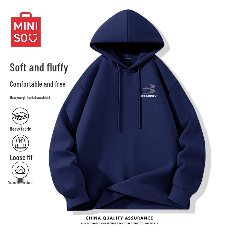MINISO Men's American Style Hooded Pullover Sweatshirt