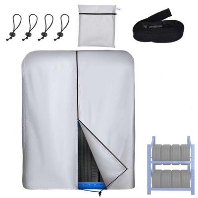Outdoor Waterproof Tire Rack Cover, Holds 8 Tires, Zippered, Thick 420D Fabric, Storage Cover, UV Protection, Prevents Deterioration and Dirt, Windpro