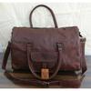 Leather Bag Triangle Duffle Travel Gym Weekend Overnight Men's Genuine Leather