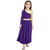 Robe longue d'église pour enfants filles, jupe Maxi de célébration de louange de l'esprit, tenues de danse, vêtements de danse à manches longues