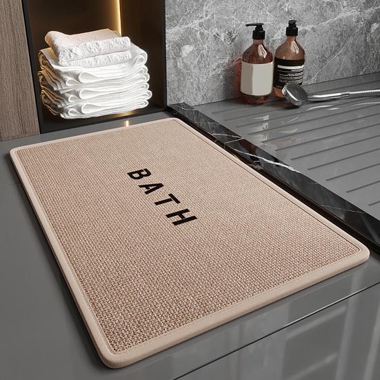 Huaqianguhh Minimalist Bathroom Rug, Absorbent Non-Slip Floor Mat, Rectangular Door Mat for Home Entrance Bedroom Living Room