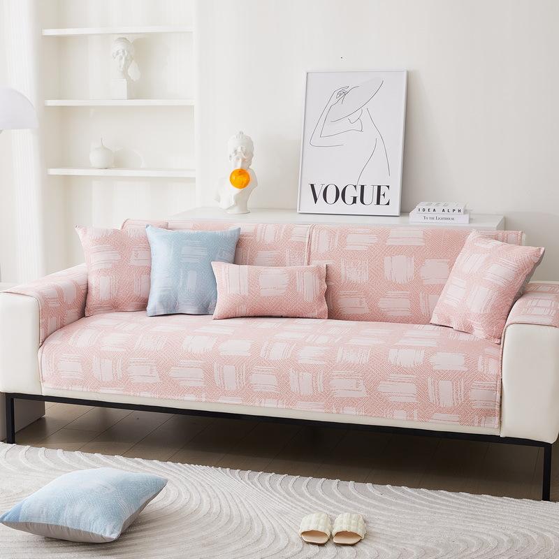 

Sofa Cushion Summer Ice Silk Seat Cushion Cool Cushion Non-Slip And Cool Sofa Seat Cushion Backrest Leather Sofa Cover Cushion 70*70cm