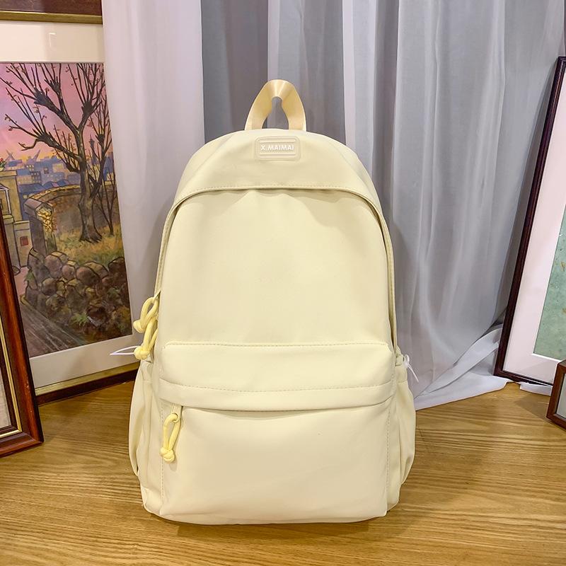 Student Schoolbag Solid Color Campus Backpack Women Large Capacity Backpack
