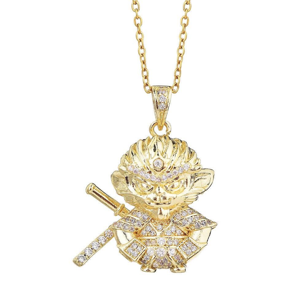 Exquisite Steel Titanium Black Myth Wukong Pendant Necklace For Unisex With Design Stunning