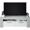 TV Stand - AMBIT - Concrete Effect / White Artik - 2 Doors - 2 Niches - 120 X 42 X 40 Cm