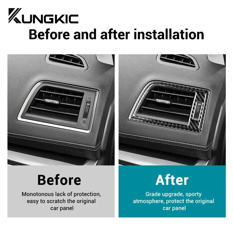 LHD RHD Car trument Air Outlet Real Soft Carbon Fiber Sticker for Subaru Legacy Outback 2015 2016 2017 2018 Accessories