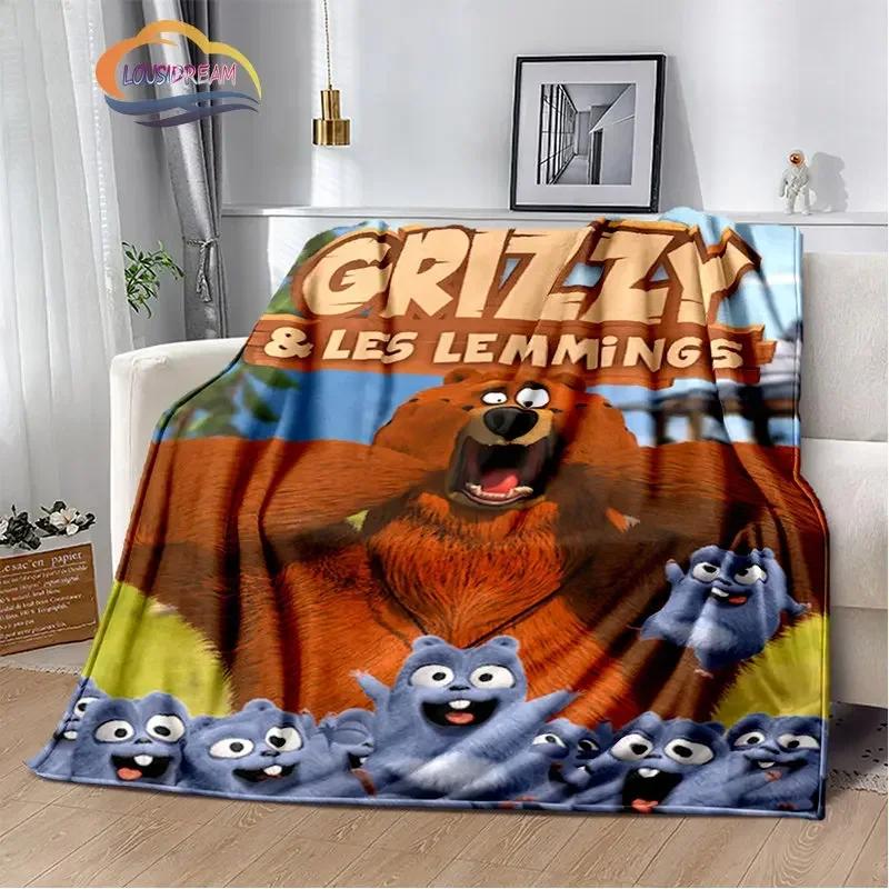 Animation Grizzy und die Lemminge Serie Flanelldecke Sofa Bett Nickerchen Kinderzimmer Dekorative Tagesdecke