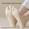 5 Pairs of Women's Spring and Summer Thin Non Drop with Deodorant Absorbent Pure Cotton Invisible Two Toe Boat Socks