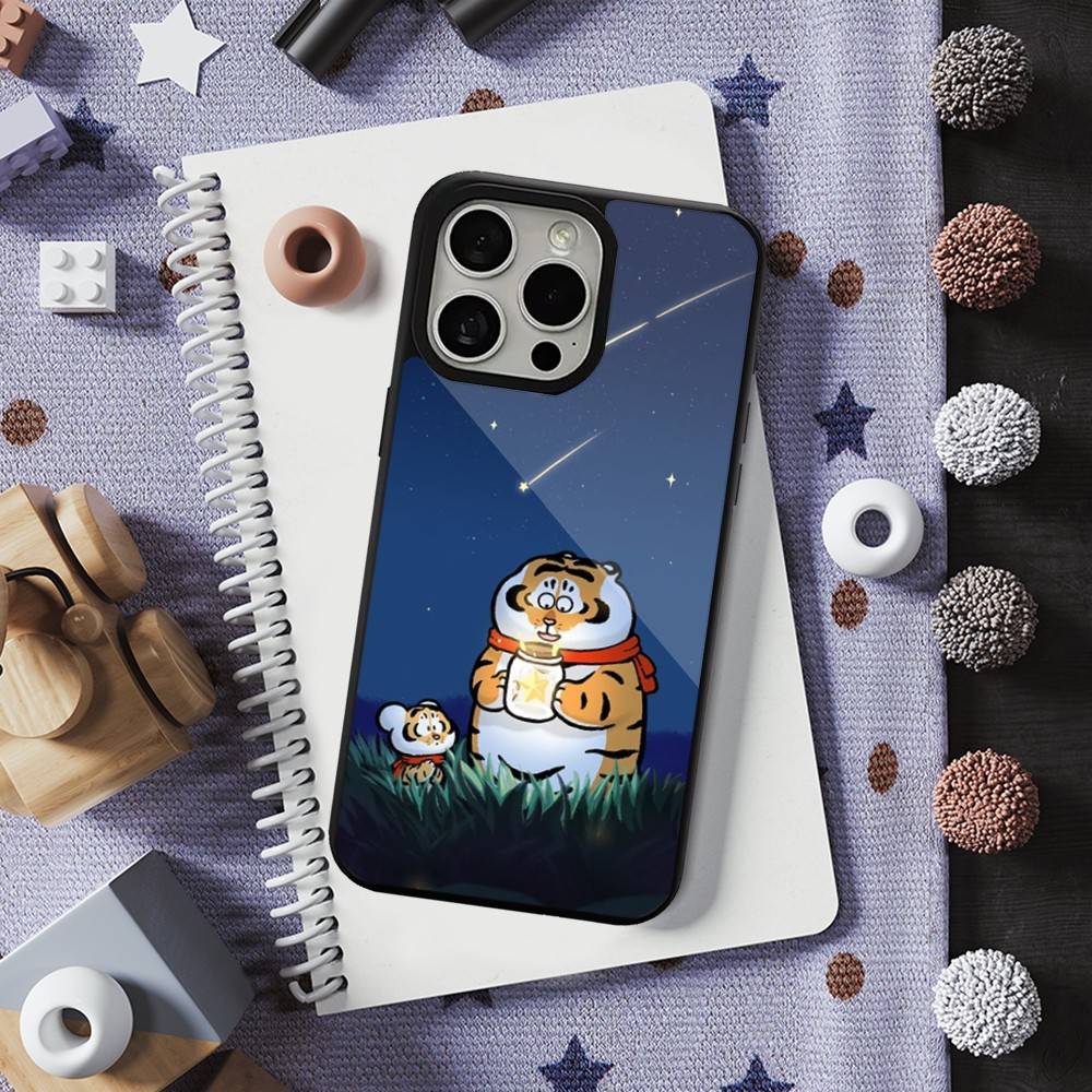 Cute Art Cartoon Tiger For iPhone 15,16,17,14,Plus,12,Pro,Mini,13,Max,11,For Magsafe,Magnetic Wireless Charging Case
