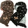 Double-sided knitted deer scarf female winter Korean atmosphere thickened to keep warm student couple wool small scarf neck protection
