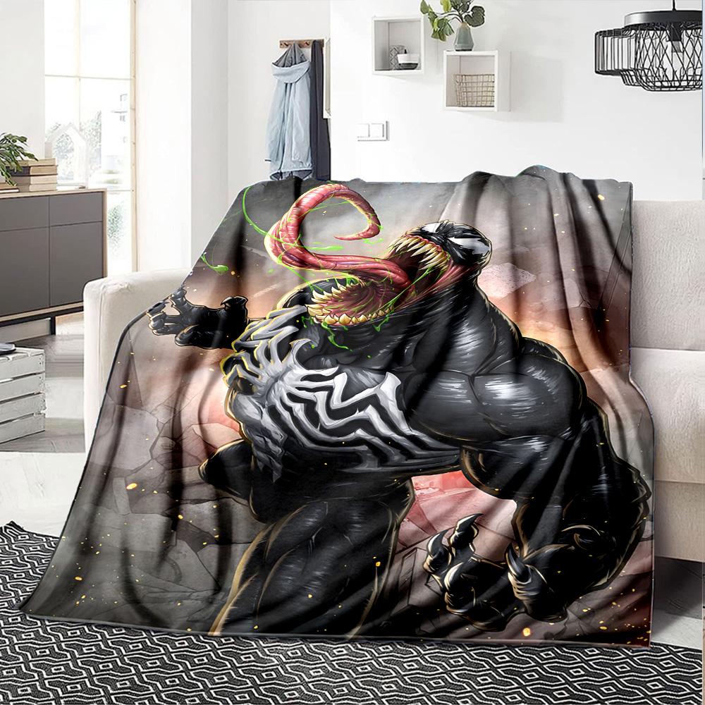 1pc Venom Dominates Night Flannel Blanket for Super Soft Cute Comfort Blanket for Travel Bedding Couch Sofa Blanket Y82525