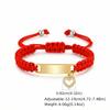 Braccialetto Personalizzato per Bambini, Ciondolo a Forma di Cuore in Acciaio Inossidabile, Catena Regolabile in Corda Rossa, Gioiello Personalizzato per Bambini Regalo per Neonato
