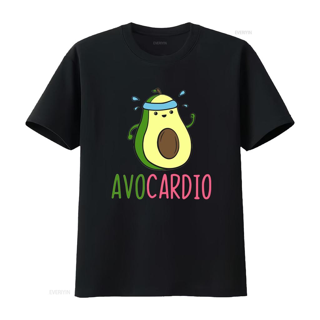 Avocardio Gym Workout Avocado Avo Cardio T Shirt Baggy Boyfriend 2320 Vintage Washed Comfortable Casual Fashion Stylish