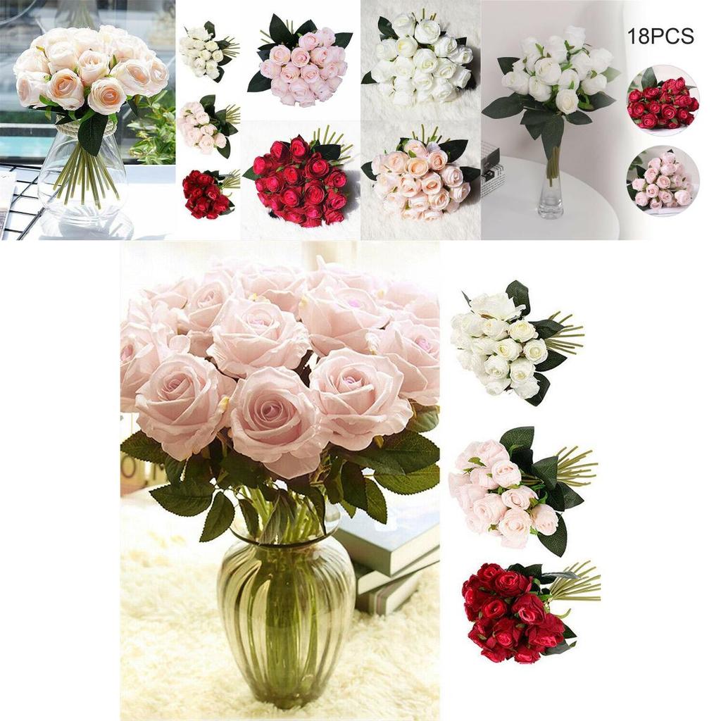 High Realistic Silk Rose Flowers With 18 Heads Ideal For Weddings And Parties